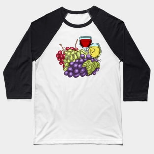 Grapes and Wine Baseball T-Shirt